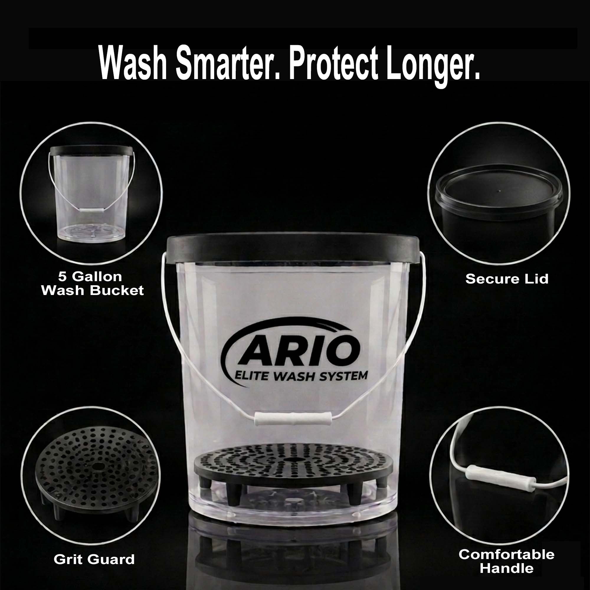 AEWS Bucket Clear, Black Top