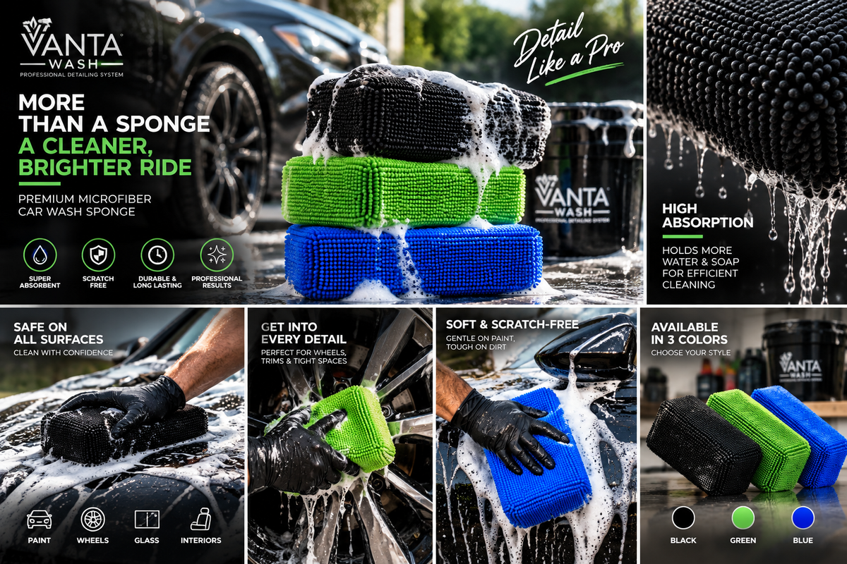 Microfiber Wash Sponge Applicator | Car Detailing Pad