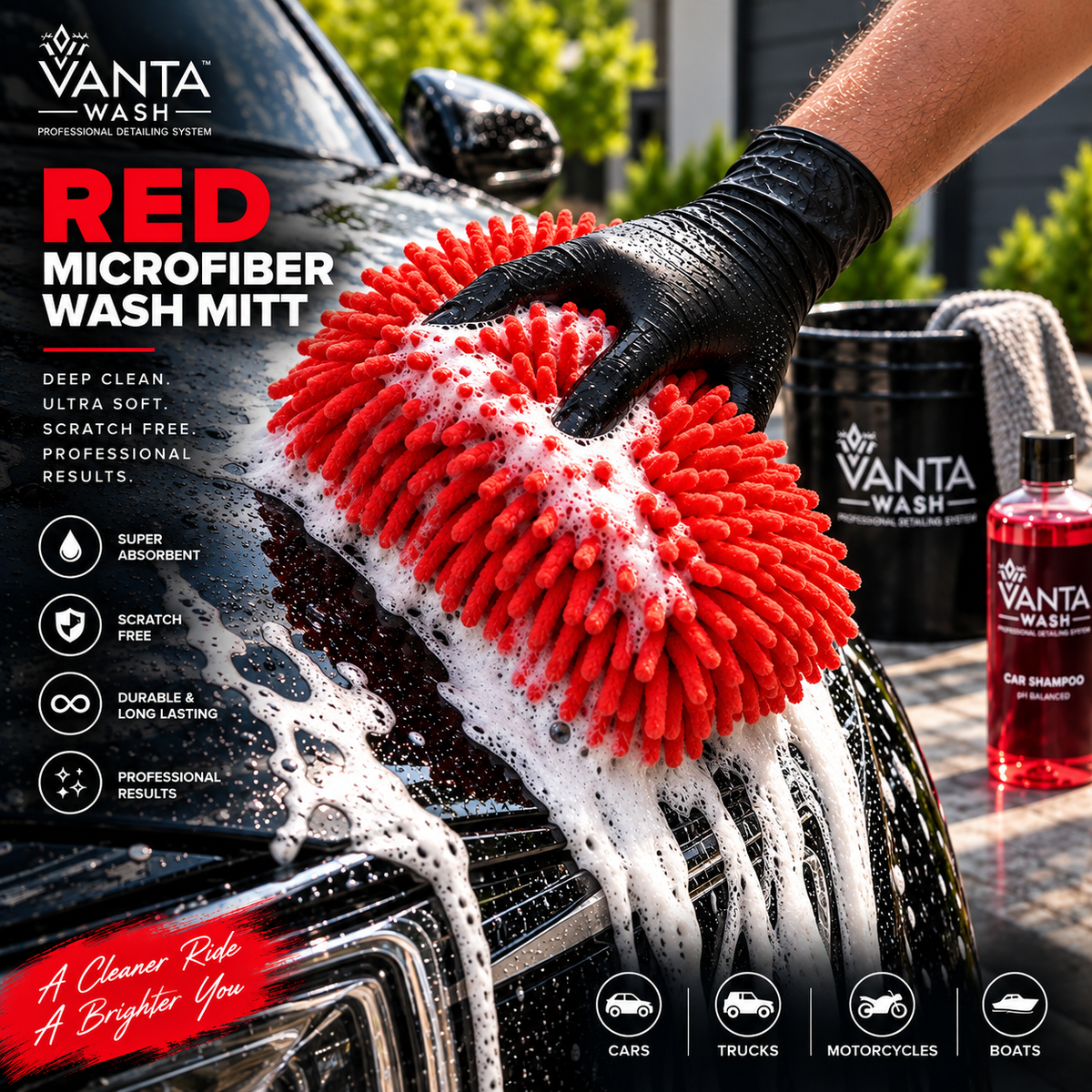 Premium Chenille Wash Mitt | Scratch-Free Car Wash Glove