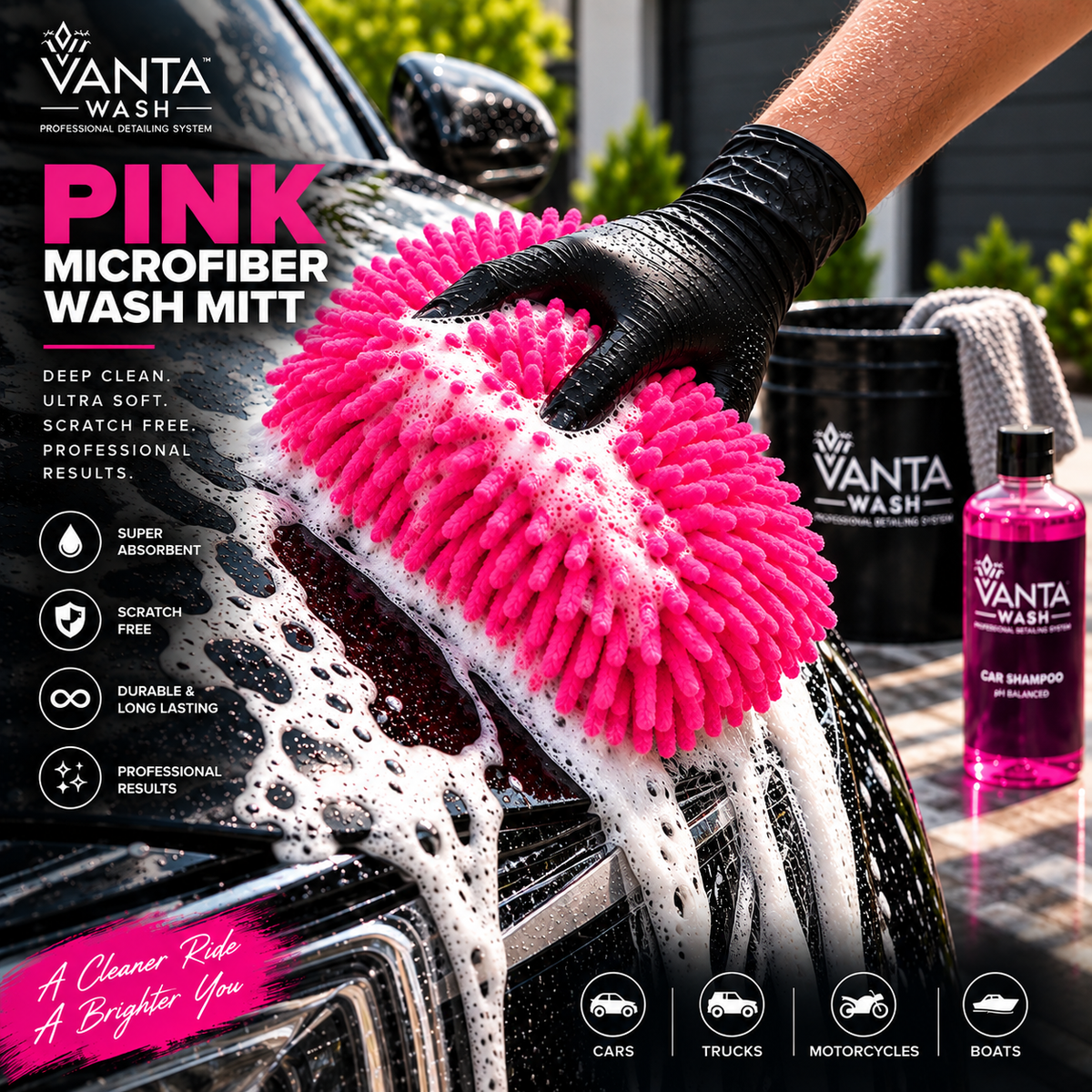 Premium Chenille Wash Mitt | Scratch-Free Car Wash Glove