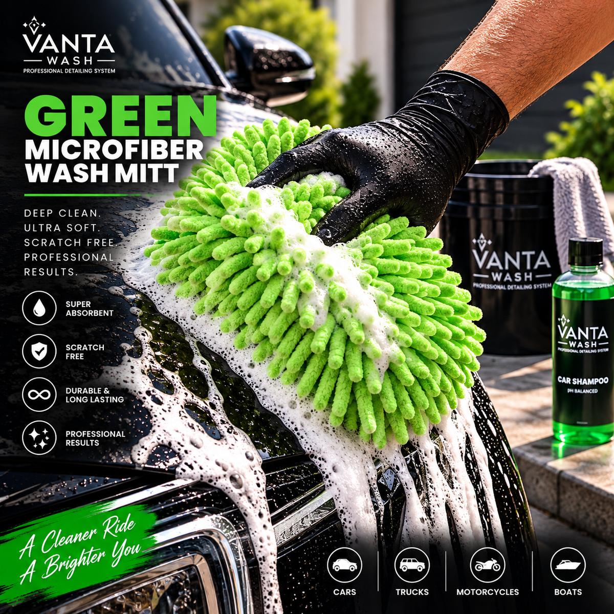 Premium Chenille Wash Mitt | Scratch-Free Car Wash Glove