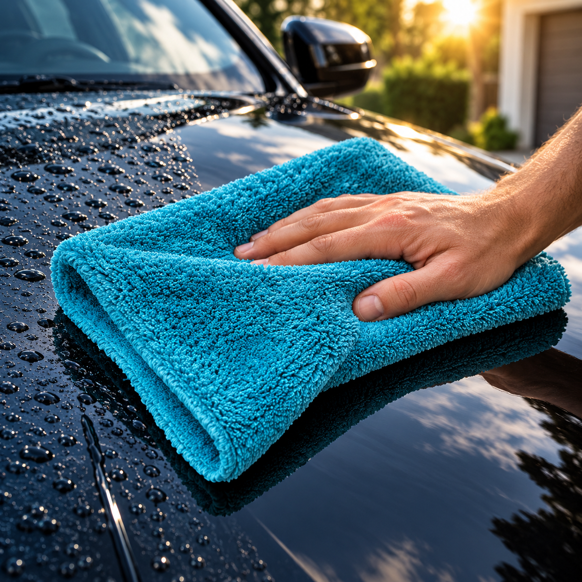Coral Blue Fleece Interior Towel | High Density 40x40cm