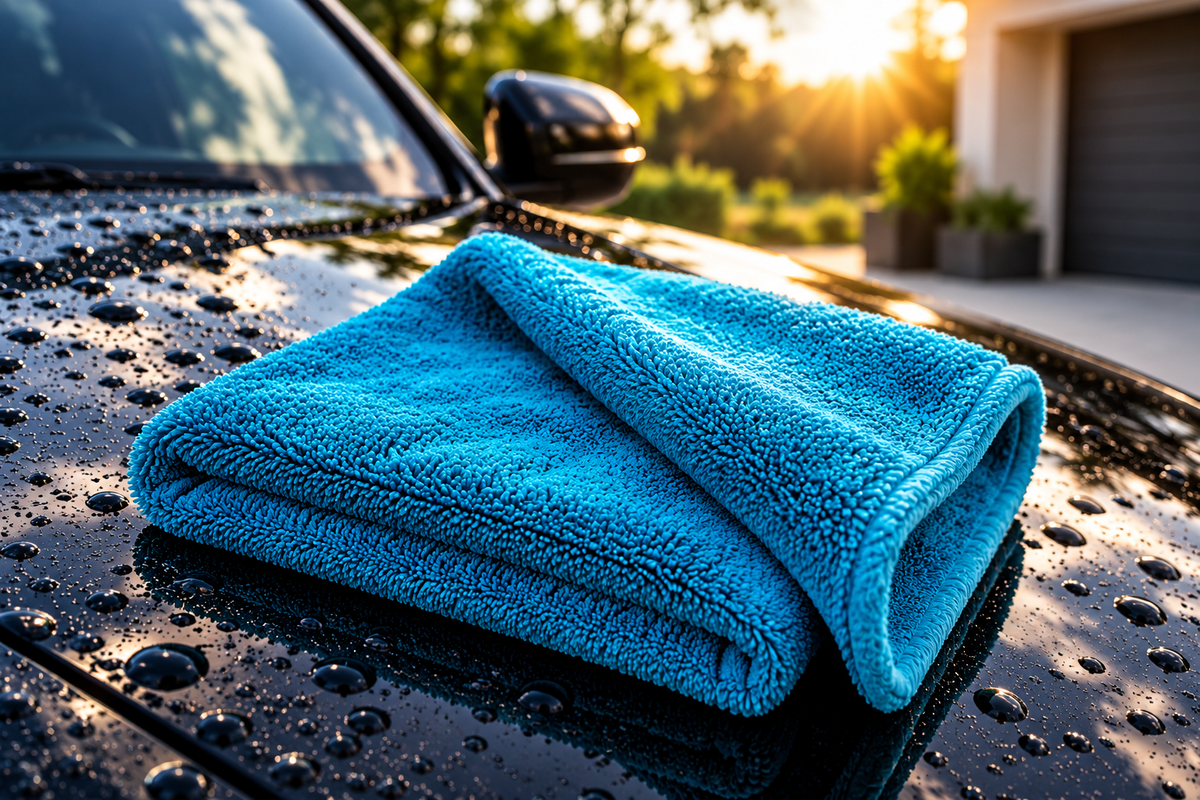 Coral Blue Fleece Interior Towel | High Density 40x40cm